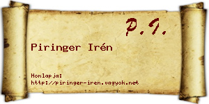 Piringer Irén névjegykártya